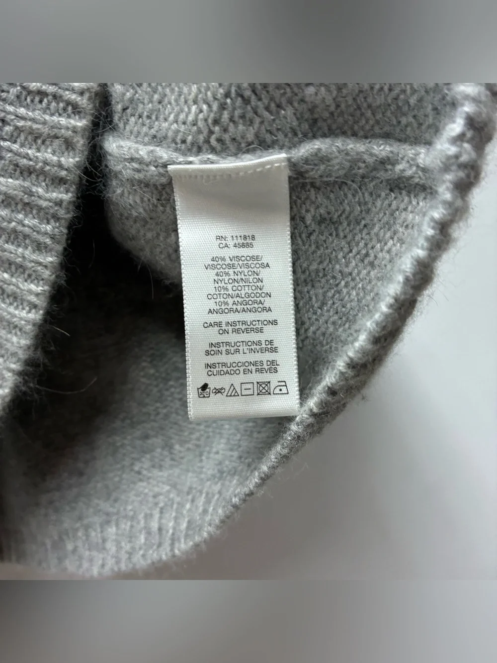 Michael Kors Medium Gray Knit Short Sleeve Turtleneck Sweater Top Shirt Angora